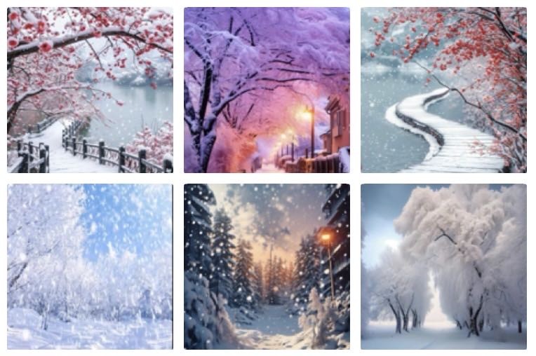 南歌子  飞雪漫天